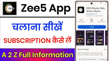 Zee5 App Kaise Chalaye || Zee5 App Kaise Use Kare || How To Use Zee5 App