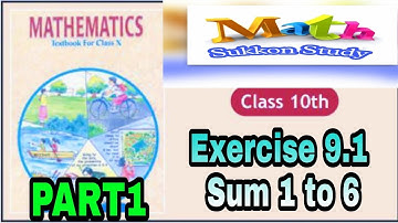 Exercise 9.1  Questions  1 to 6 (Application of trigonometry) class 10 by sukkon Study Part 1