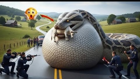 Courageous rescue team fights giant python to save innocent cow