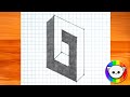 3D drawing || How to draw impossible rectangle step by step