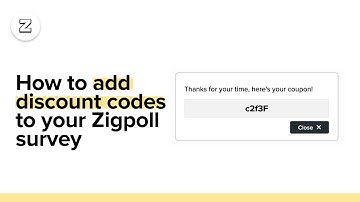 How to add discount codes to your Zigpoll survey