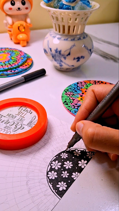 Let's create a colorful mandala with a flower theme🌷🌸 🪷 Part - 1 #flowermandala #mandala