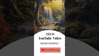 Paint a Golden Waterfall in Acrylics #shorts