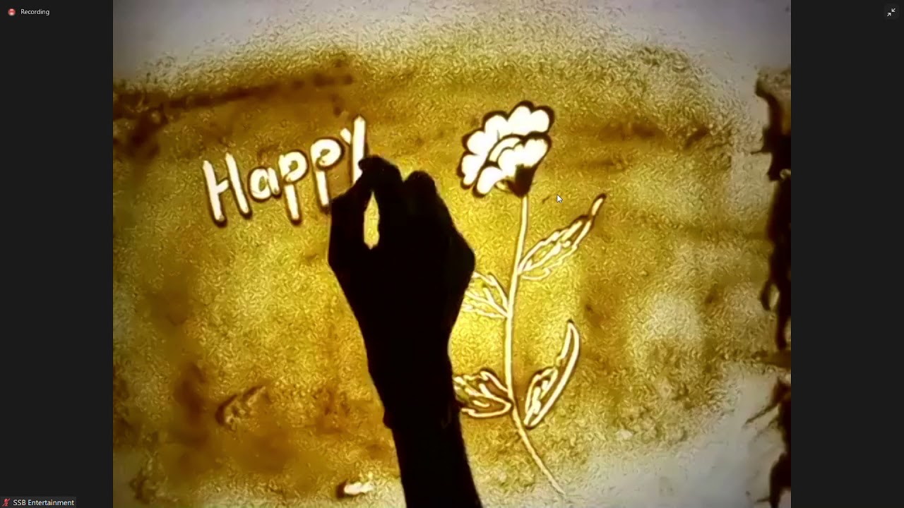 sand art wishing happy birthday YouTube