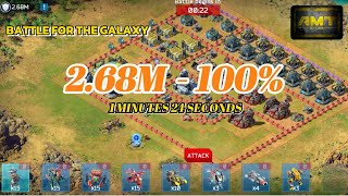 2.68M - 100% 1MINUTES 24SECONDS RAID ATTACK GAMEPLAY | BATTLE FOR THE GALAXY  screenshot 5