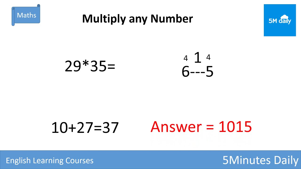 Maths Trick – Multiply Any 2 Digit Numbers within Seconds – Easiest Way ...