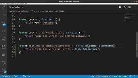 Laravel 8 - 04 - Rotas com parâmetros