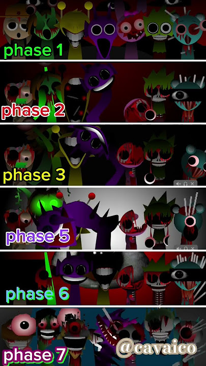 Incredibox Sprunki Phase's phase 1 phase 2 phase 3 phase 5 phase 6 phase 7 #sprunki #incredibox