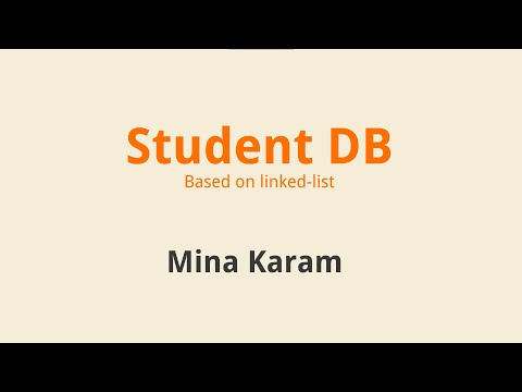 Student Database | Using Linked list