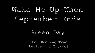 Video thumbnail of "Green Day - Wake Me Up When September Ends - Guitar Backing Track"