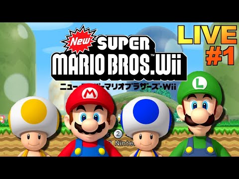 Wii Newスーパーマリオブラザーズwii 実況プレイ 1 生放送 Youtube