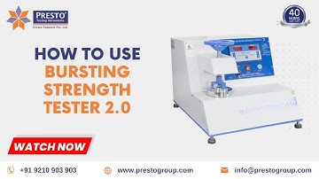 Bursting Strength Tester | Presto Group