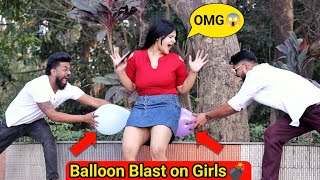 Blasting the Balloons on Cute Girls back