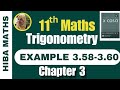 11th maths chapter 3 trigonometry example 3.58 - 3.60 tn syllabus hiba maths 