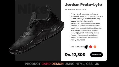 Animated Product Card Design using HTML,CSS and Javascript