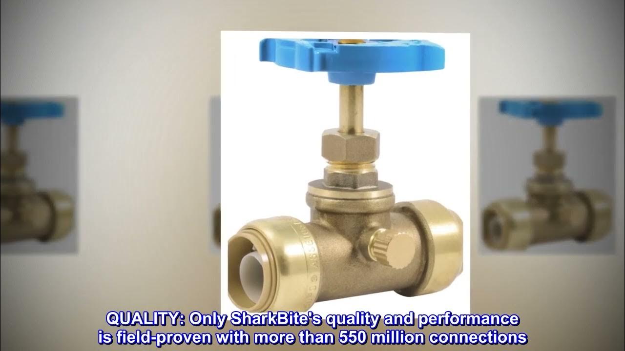 SharkBite 3/4 Inch Stop Valve with Drain and Vent, Push to Connect