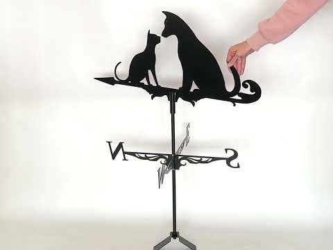 Флюгер маленький на дах Кіт із собакою, вітряк на альтанку, криницю, паркан, видео 1