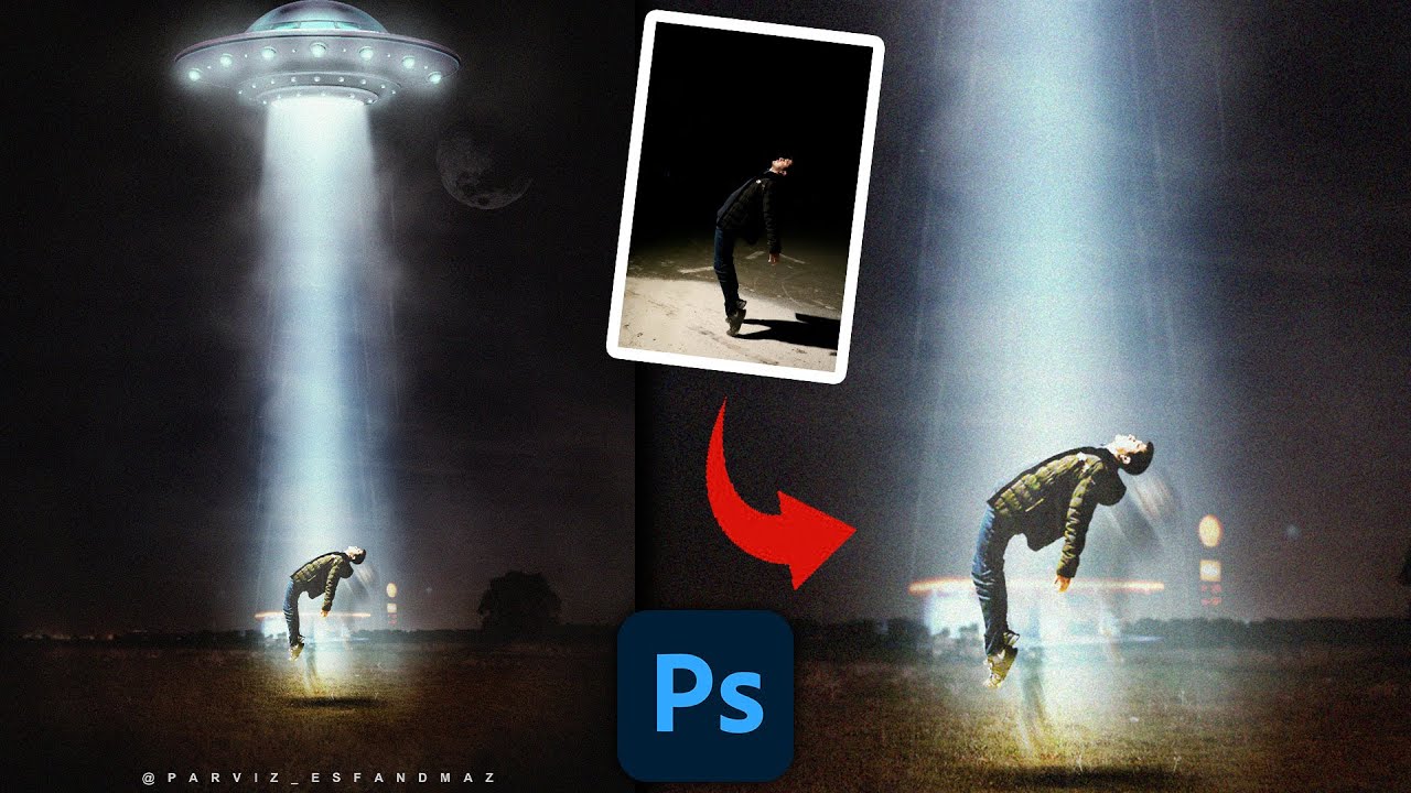 UFO Abduction Photo Manipulation In Photoshop | Alien Photo Manipulation