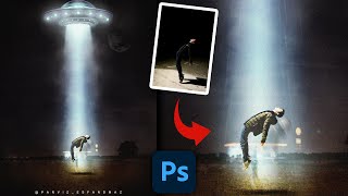 UFO Abduction Photo Manipulation In Photoshop | Alien Photo Manipulation screenshot 5