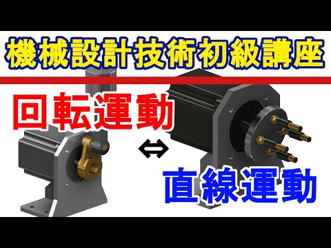 機械設計技術 機構学編　回転運動と直線運動の変換機構　Conversion mechanism between rotary motion and linear motion