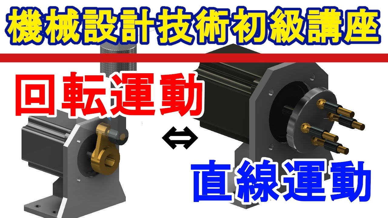 機械設計技術 機構学編　回転運動と直線運動の変換機構　Conversion mechanism between rotary motion and  linear motion