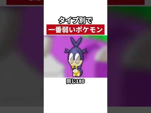 タイプ別で一番弱いポケモン 最下位は合計175