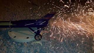 Test fire model rocket  car with parachutes