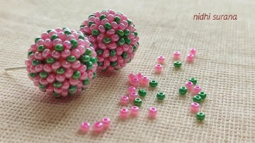 Step-by-step Ball Post Earrings with Seed beads/Tutorial diy