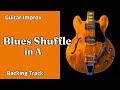 Blues shuffle in a  guitar backing track jam  medium tempo