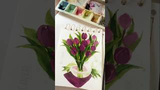 watercolor drawing ideas ✨️ #tulips #painting #wipartwork #art