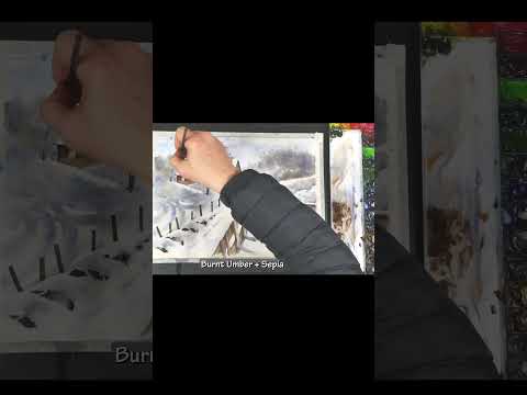 #shorts Only 4 <strong>colors</strong> Watercolor - Snowy Farm (color <strong>name</strong> view)NAMIL ART