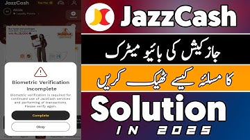 Biometric verification incomplete | Jazzcash App login Problem | Jazzcash biometric account