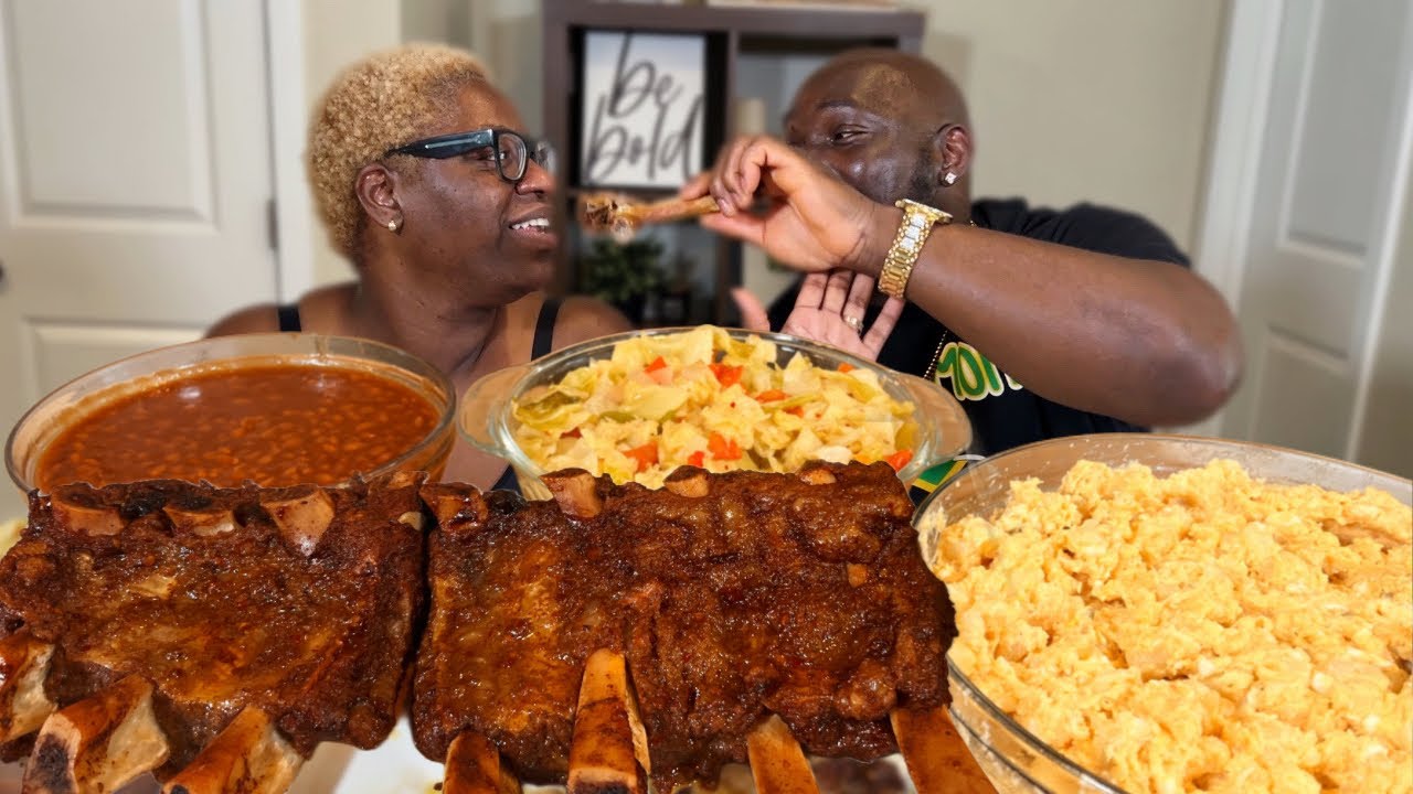 Sunday Dinner Mukbang 🍴 Huge Beef Ribs Feast with My Husband