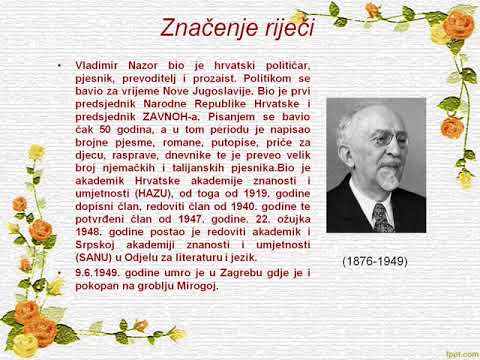 Značenje riječi - Vladimir Nazor