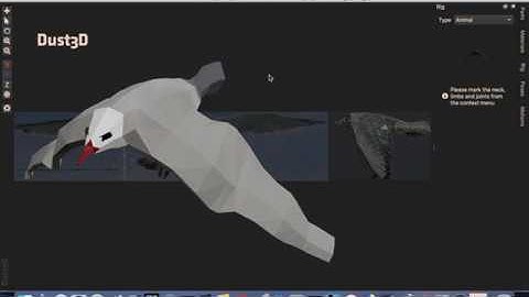 Dust3D Devlog - Model and animate a low poly seagull