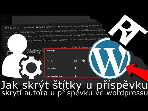 Jak ve WordPressu skrýt štítky , autora , datům publikování u příspěvků ( WordPress návod )