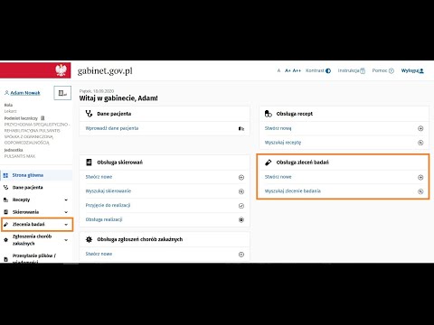 Wystawianie zleceń na badanie obecności COVID-19 za pomocą aplikacji gabinet.gov.pl - szkolenie