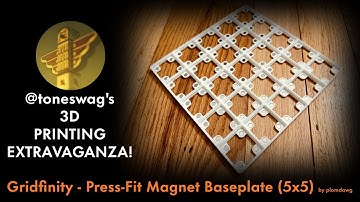 Gridfinity - Press-Fit Magnet Baseplate (5x5) by plomdawg