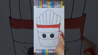 Coloring Delicious French Fries/ 🎨🍟 Satisfying & Relaxing Art  - #ARTINA #sketch #coloringadventure