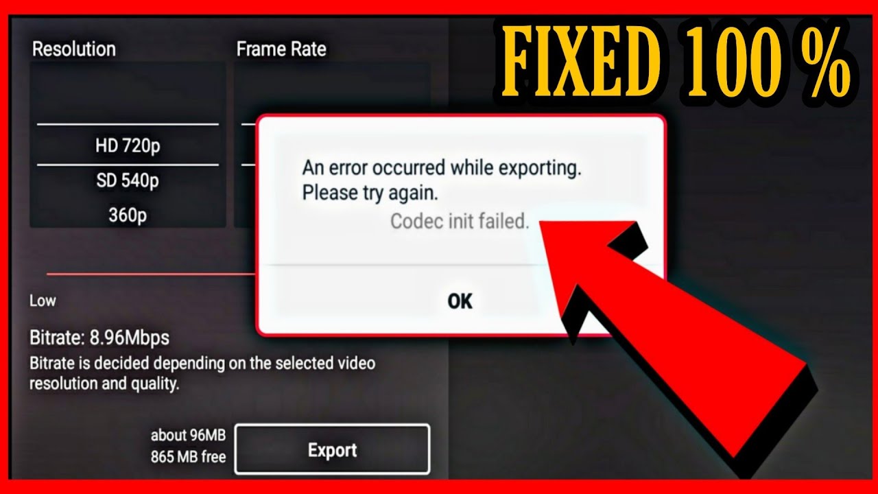 codec init failed kinemaster | codec init failed kinemaster diamond | codec init failed fix