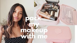 PACK MY MAKEUP BAG WITH ME - TIPS & ORGANIZATION