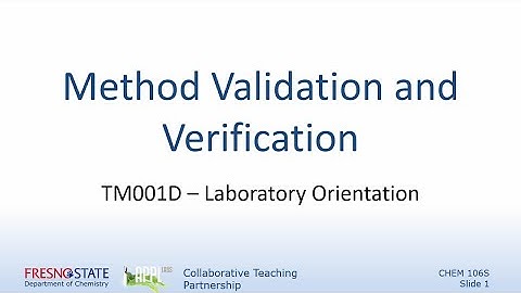 TM001D Method Validation and Verification