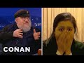 George R. R. Martin Watches "Red Wedding" Reaction Videos | CONAN on TBS