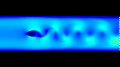 Lattice-Boltzmann - Karman vortex street