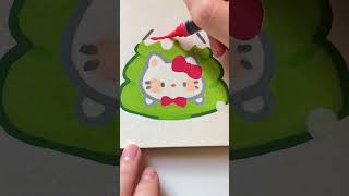 Cute Christmas kitty. #cute #painting #kitty #hellokitty #kawaii #christmas #diy #creative