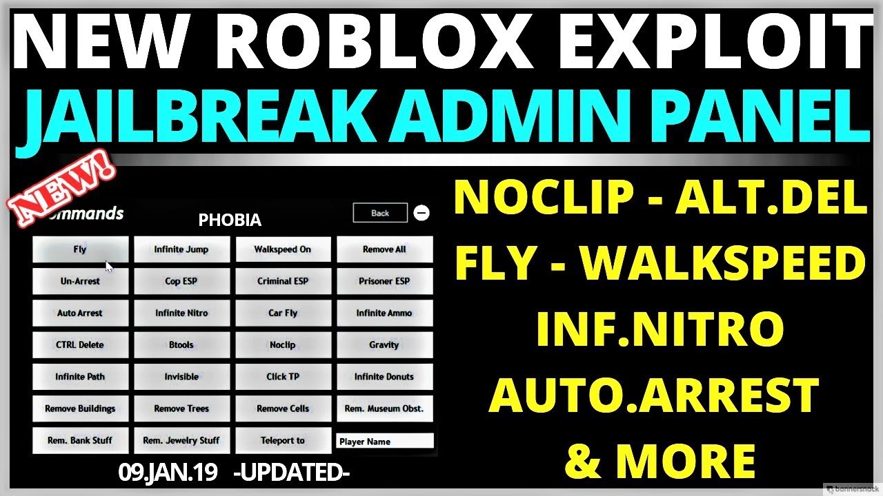 New Roblox Hack Ll Jailbreak Admin Panel Ll Anti Ban Alt Del Ll