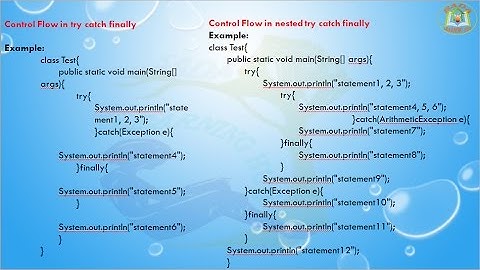Lesson - 7 : Exception Handling - Control flow in try catch finally and nested try catch finally