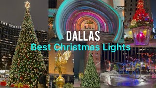 Best Christmas Lights in Dallas|| AT&T Discovery District|| Main Street ||Garden Park || DFW🎄✨