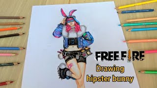 Menggambar Bundle HIPSTER BUNNY FF| Gambar Free Fire