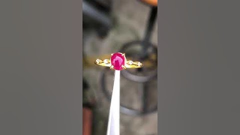 Nhẫn nữ nhỏ xinh lên vàng 10k đá chủ ruby Lên vàng hết khoảng 2ph20 Giá 1tr500k Liễu 0369.867.465